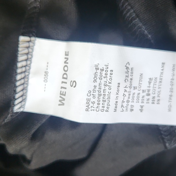 Nwt We11done Mens Black Quarter-Zip SweatShirt Size Small 100% Cotton - Picture 8 of 8